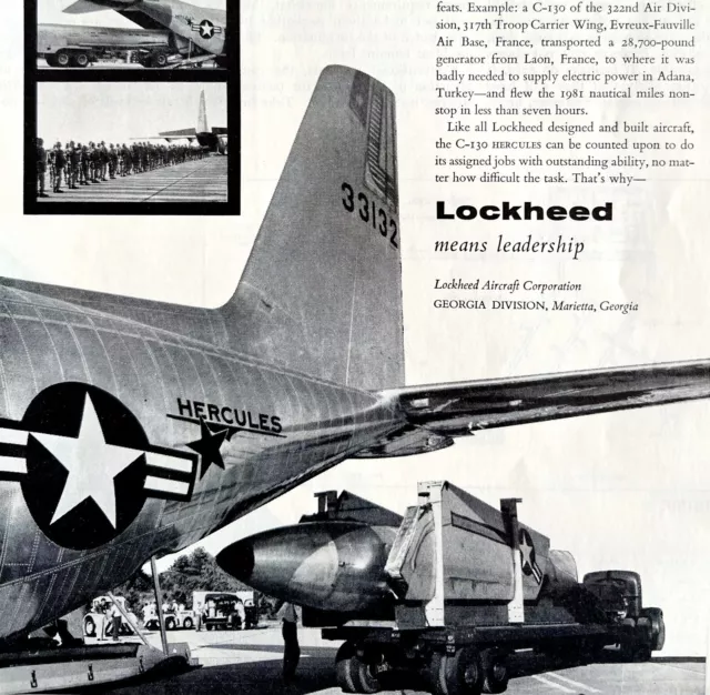 Lockheed Aircraft C130 Hercules 1958 Advertisement Aviation NATO Military DWEE11