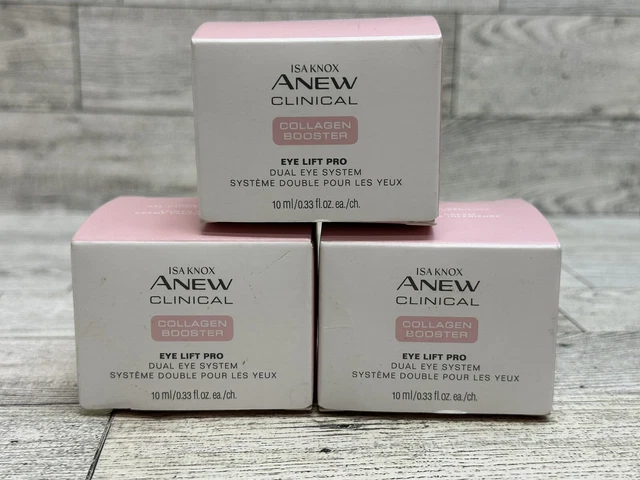 (3) Avon Isa Knox Anew Clinical Collagen Booster Eye Lift Pro Dual Eye System