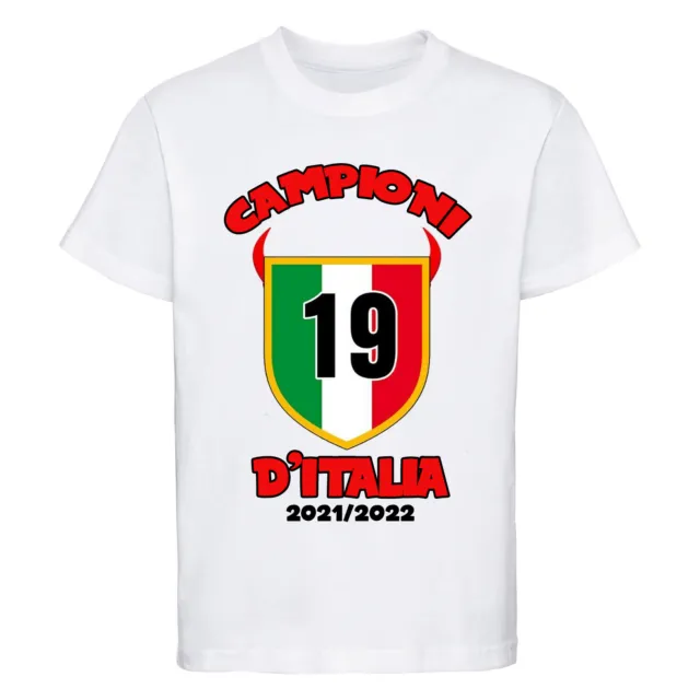 Maglietta celebrativa Scudetto Milan tshirt uomo donna bambino campioni d'italia