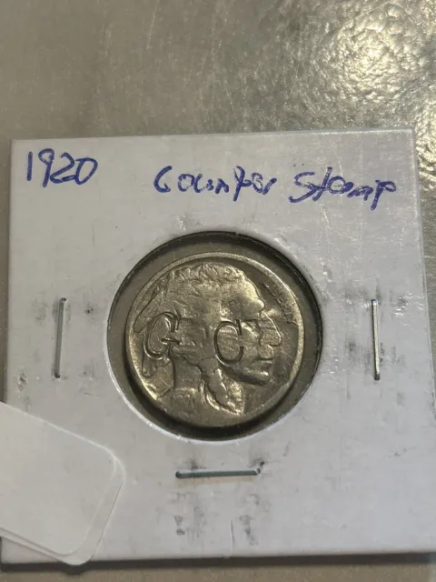 1920 counter stamped Buffalo nickel Cool! Check My Listings👀