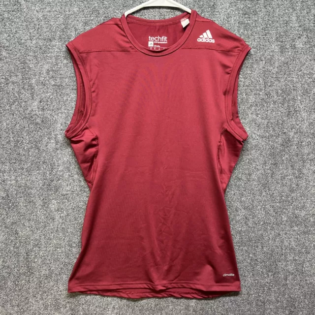 Camisa Adidas Climalite Tech Fit Compresión Capa Base Para Hombre Talla XL Granate