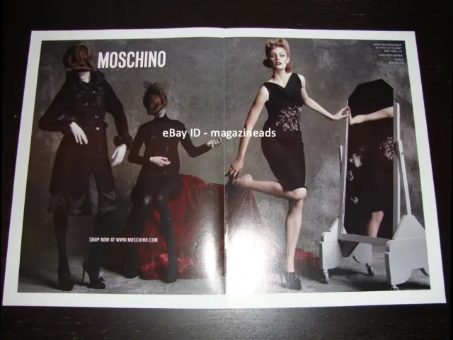 MOSCHINO 2-Page PRINT AD Fall 2009 CONSTANCE JABLONSKI woman's legs ankles feet
