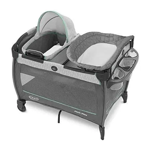 Graco Pack 'n Play Close2Baby Bassinet Playard Features Portable Bassinet Diaper