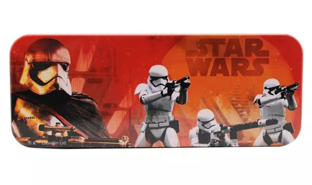 The Force Awakens Star Wars Storm Trooper Tin Pencil Box Case Disney Lucas Films