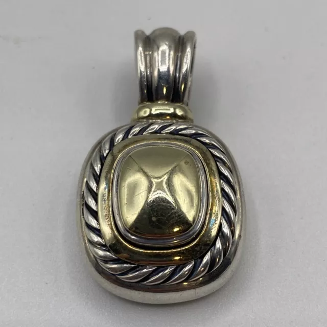 Vintage David Yurman Silver ALBION 14K Yellow Gold Dome Enhancer Large Pendant