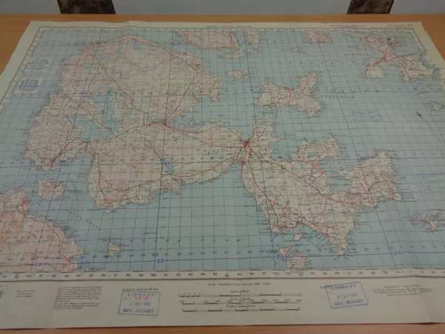 WW2 map "ORKNEY ISLANDS (MAINLAND)" with SECRET BASE INK STAMP (V1 & V2 ROCKETS)