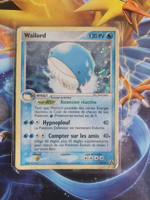 Carte Pokémon wailord 14/92 Holo ex créateur de légendes