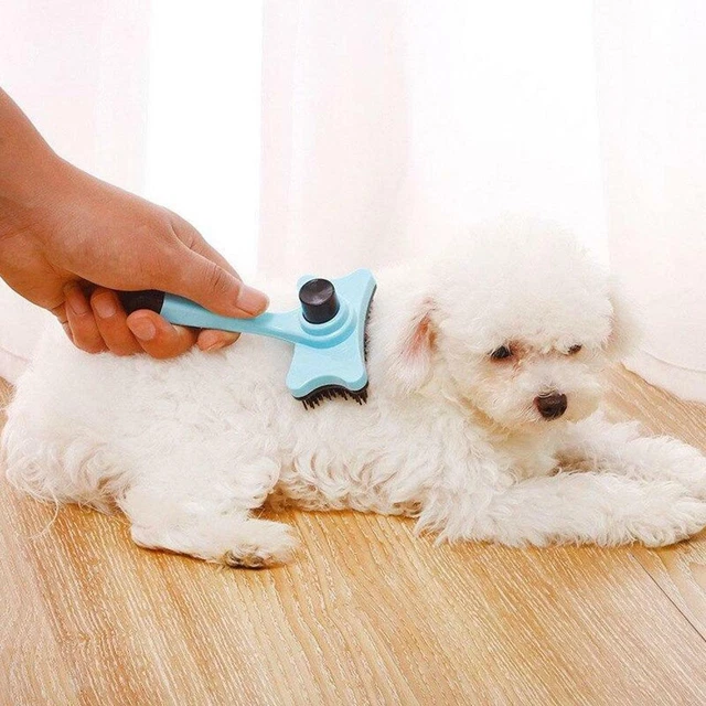 Self Cleaning  Grooming Brush Pet Dog Cat Slicker Comb Hair Trimmer Fur Shedding