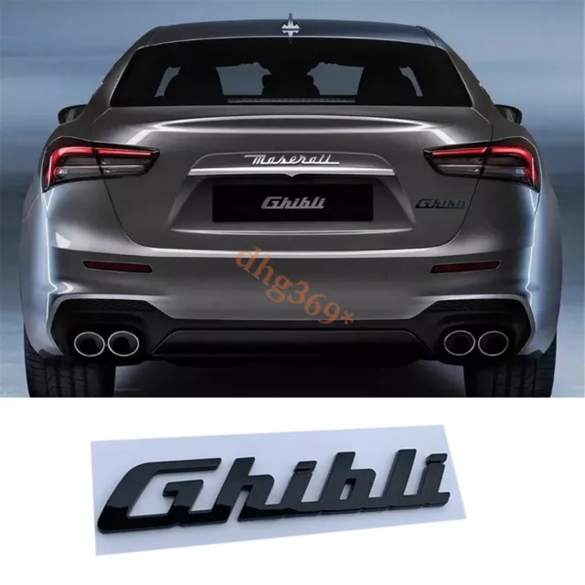 For Maserati Ghibli Glossy black Rear Badge Emblem Look Deck lid Trunk decal