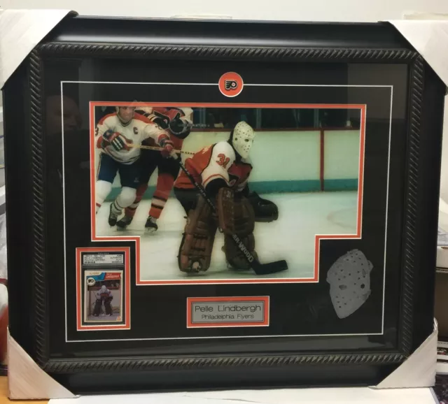 henrik lundqvist SIGNED photo 16x20 with RARE Pelle Lindbergh Funeral Card