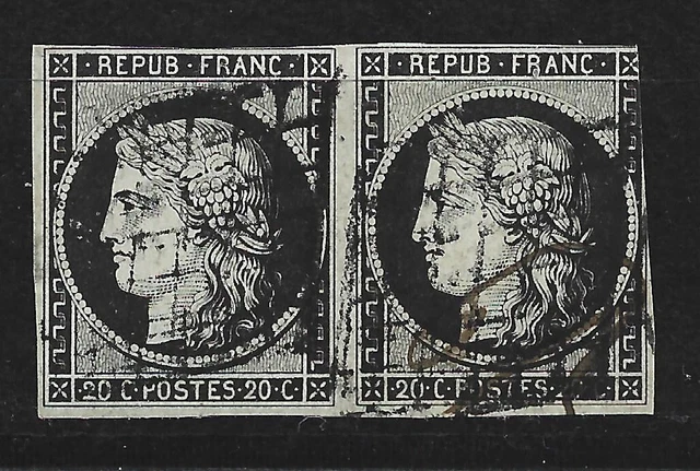Frankreich Republik 1849 Mi.Nr. 3 x Paar gestempelt