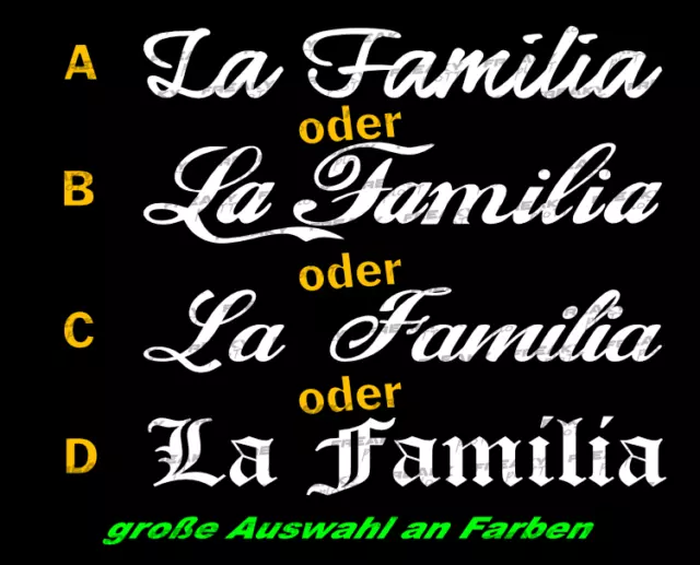 LA FAMILIA AUTO Aufkleber Shocker Italien Spruch Sticker Familie Mafia
