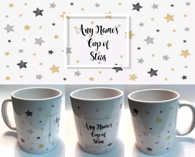 Personalised CUP OF STARS Mug - Any Name of Message Birthday Christmas Gift