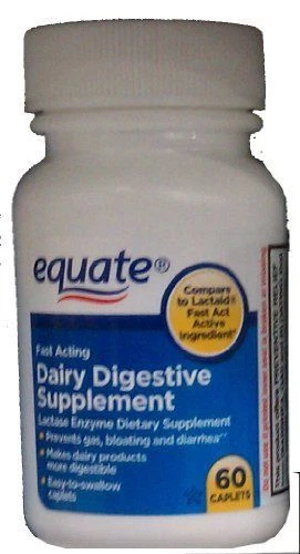 Equate Fast Acting Dairy Digestive Dietary Supplements, 60 Count  EXPIRES 8/2024