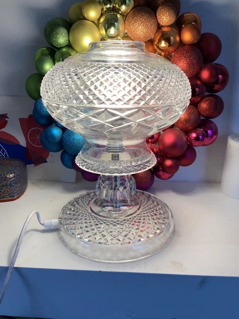 EXC. WATERFORD Crystal "INISHMAAN" 14" Tall 2 pc L2 MODEL LAMP - 35cms