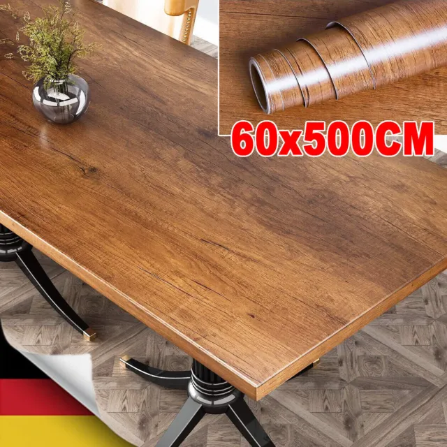 500x60CM Klebefolie Möbel Tür Küche Selbstklebende Folie Tapete Holz Optik Dekor