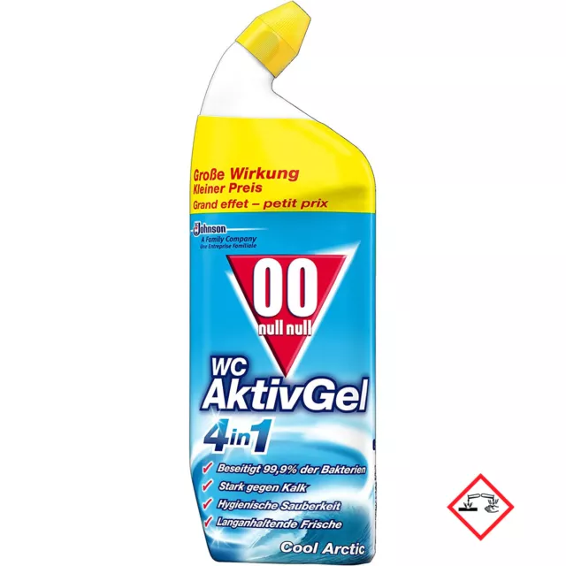 Oo Inodoro Activo Gel 4 IN 1 Fresco Ártico Limpiador de Inodoros 750ml 4er Pack