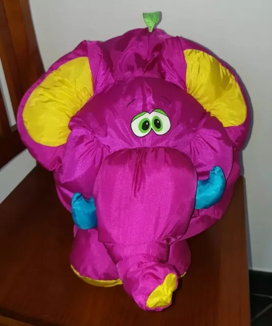 Gros Doudou Fisher-Price Éléphant Rose Jaune bleu Puffalump