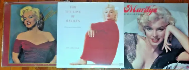 3 MINT Sealed 12" X 12" MARILYN Marilyn Monroe Photo Calendars ~1988, 1989, 1999