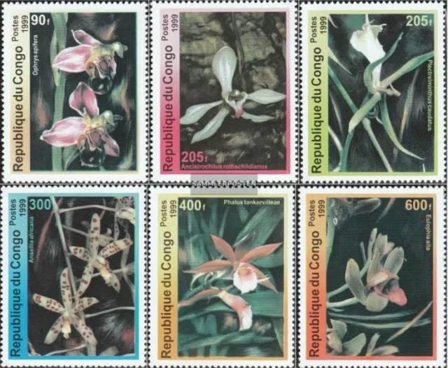 Kongo (Brazzaville) 1663-1668 (kompl.Ausg.) postfrisch 1999 Orchideen