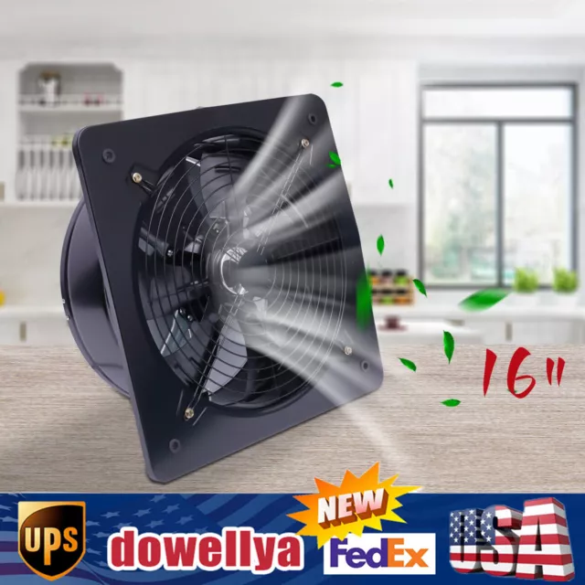 16" Ventilation Extractor Air Blower Fan Exhaust Wall Mounted Kitchen Industrial
