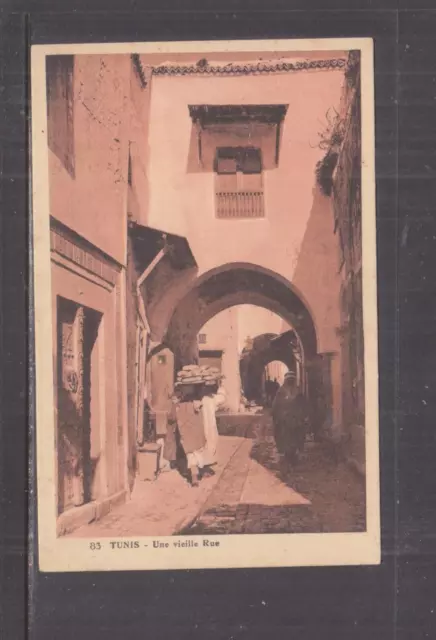 TUNISIA, TUNIS, AN OLD STREET, c1920 ppc., unused.