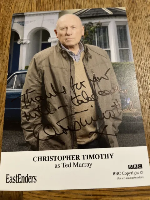 BBC EastEnders Ted Murray Christopher Timothy Hand Signed Cast Card Autograph