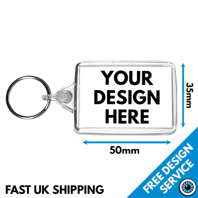 Custom Printed Key Ring Personalised Keyrings Family Photo Logo Kids Pet Keyring