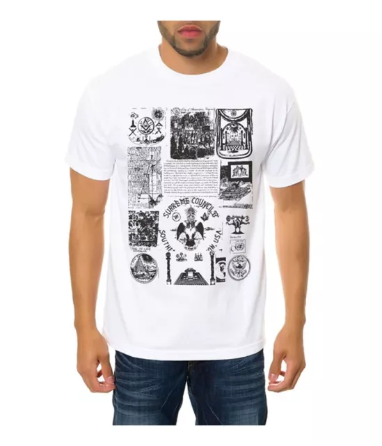 Black Scale Mens The Societies Silent Science Graphic T-Shirt, White, Small