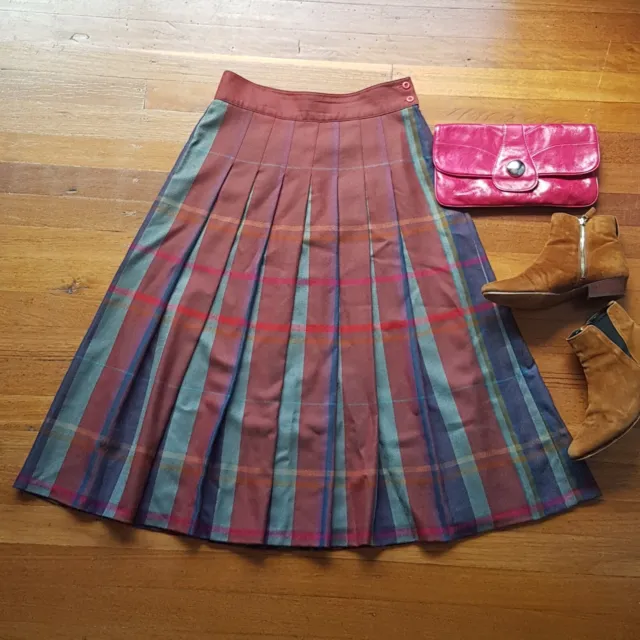 Vintage Wool Skirt, Maroon, Marianne David, Size 40 (8)