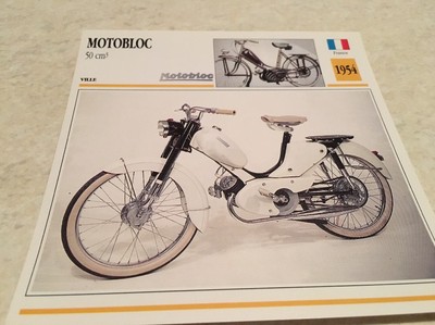 Motobloc 50 cm3 1954 Porta Carte Motocicletta Di Collezione Atlas Francia 