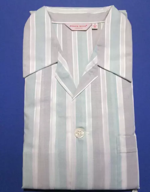 Derek Rose Mens Pyjamas - Medium - 100% Cotton Pj - Rrp. £235 - Striped Pjs