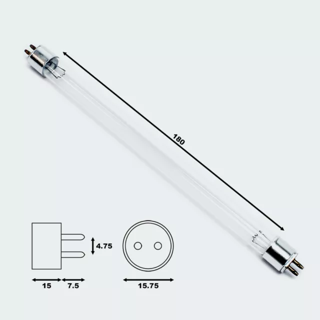 LAMPADA UV DEPURATORE ACQUA DA 6 WATT CM 22 ,5 a 2 pin per lato