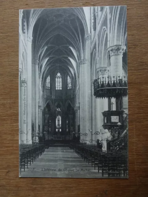 cpa gand,intérieur de l'église saint michel