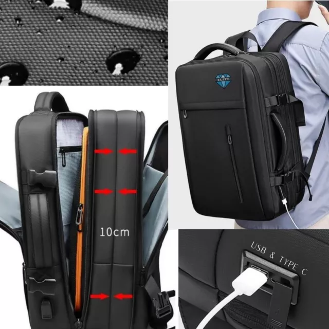 HighEnd Reisetasche ELITE Zucht EXPAND Hygiene USB LAPTOP Rucksack bis 15.6 Zoll