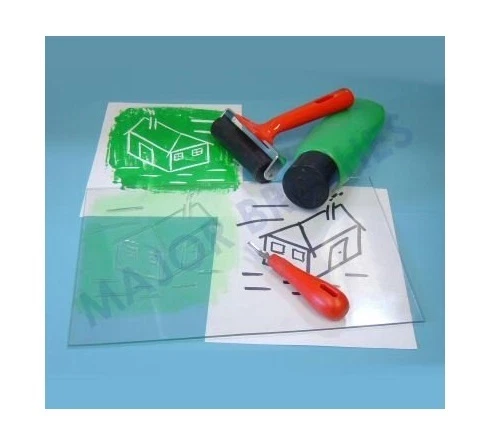 2 KLAR TRANSPARENT EINFACH SCHNITZEN LINO BLOCK WEICHE FLIESEN DRUCKPLATTEN 20 cm x 15 cm