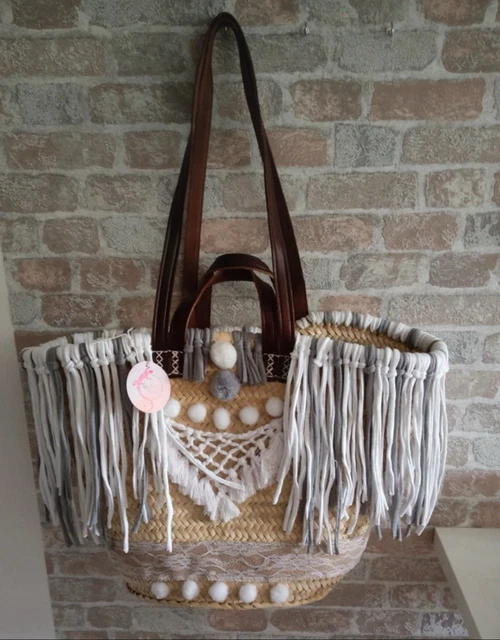 Desigual Korbtasche Mit Muscheln IBIZA KORBTASCHE BEACH Boho XXL