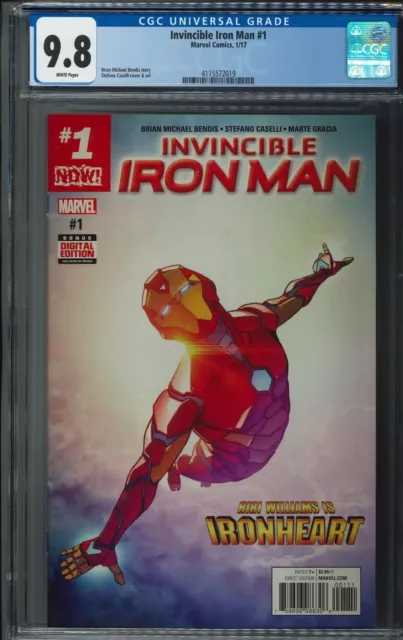 Invincible Iron Man #1 Cgc 9.8 (2017) Solo Riri Williams As Iron Heart!