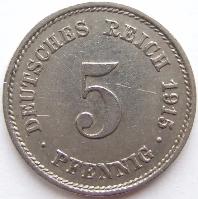 Moneta Reich Tedesco Impero Tedesco 5 Pfennig 1915 G IN