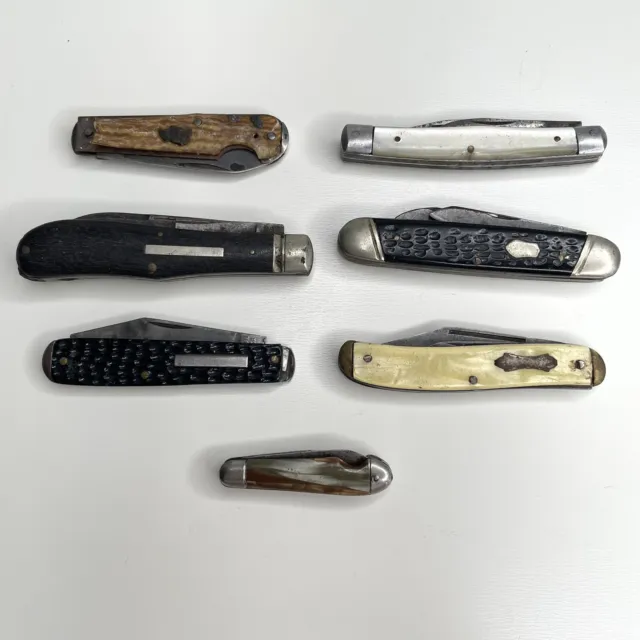 Vintage Antique Pocket Knife 7x Lot Knives FOR PARTS OR REPAIR