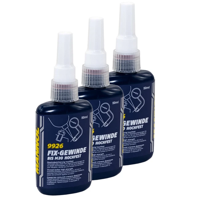 Vis de Blocage 3 x 50 ML Mannol Fil Haute Ténacité Visser Adhésif Hélice