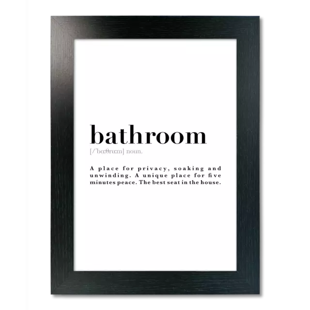 Bathroom Definition Meaning Quote Wall Art Print Poster Inspirational Home Decor