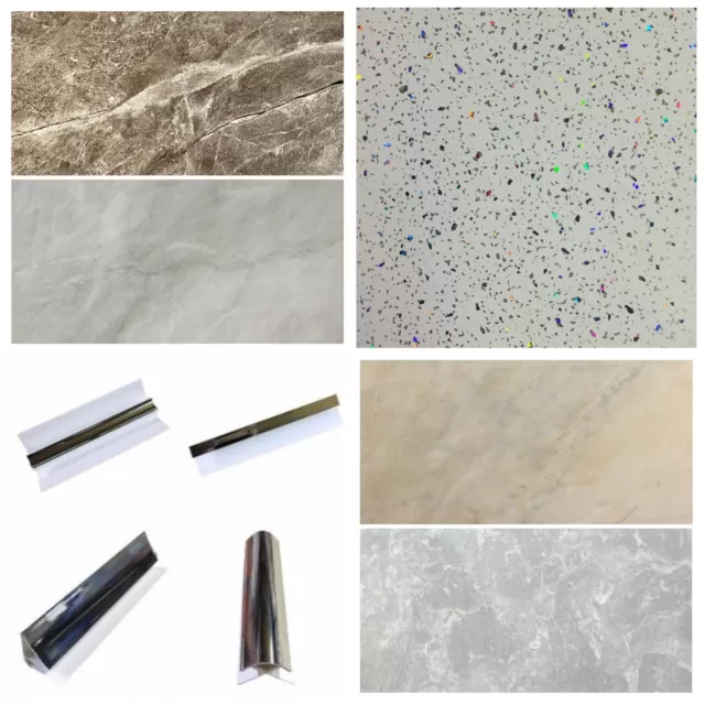 SHOWER WALL PANELS 1m Wide x 2.4m High 10mm Bathroom Wet Wall PVC