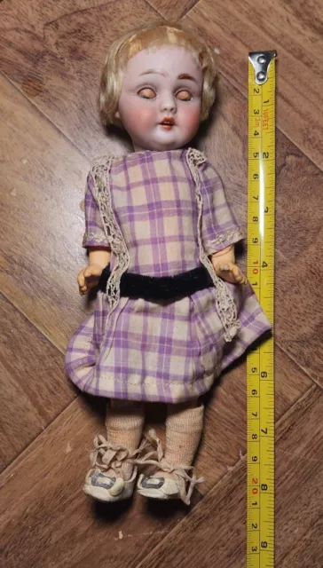 German Bisque Doll #143 Composition Body 8" Sleep Eyes  Clothes