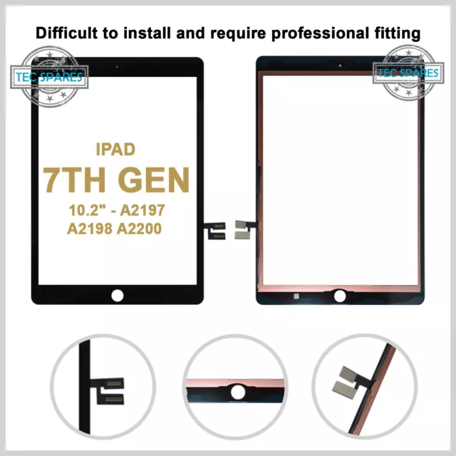 For iPad 2019 iPad 7th Gen 10.2" A2197 Touch Screen Digitizer Glass Replacement
