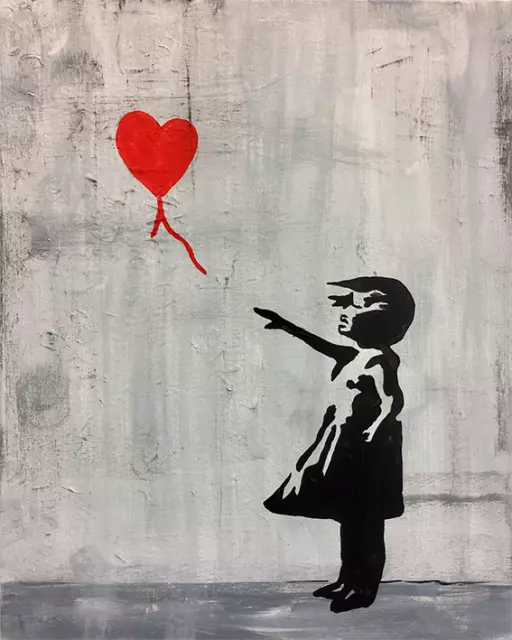 Stretched Prints On Canvas Banksy Girl Balloon Urban Hope Decor  Art Framed Home