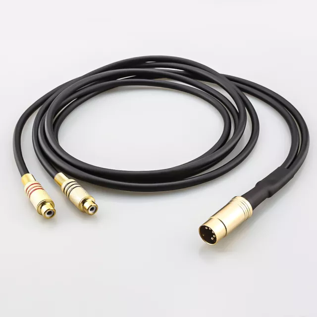 30cm 5 Pin DIN Stereo Audio Adaptor Cable to 2 RCA Phono Sockets B&O Naim Quad