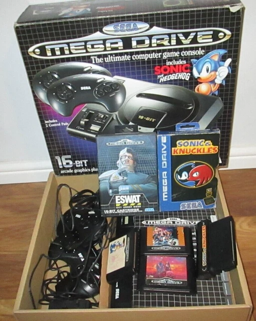 Console Sega Mega Drive + Jeu Sonic - Boîte Abîmée - Occasion Bon état De Fonctionnement