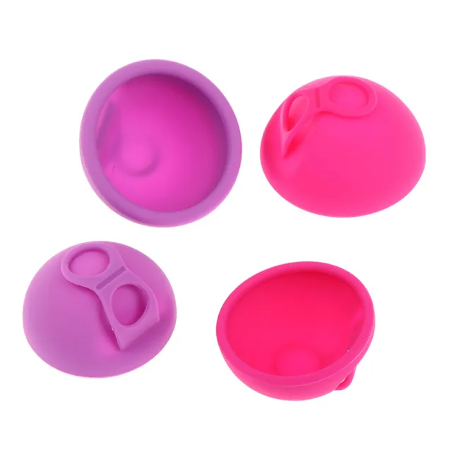 1Pc Silicone Flat Fit Design Extra Thin Reusable Disc Menstrual With Pull -wf