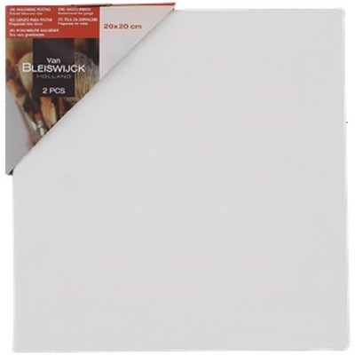 appretée en Blanc Toile à Peindre Toiles:100 % Coton EMI Craft Lot de 3 Mini Toiles 20x20 Châssis entoilé 